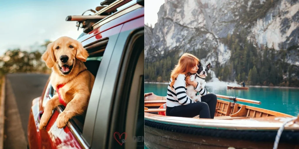 Cachorro em um carro/barco