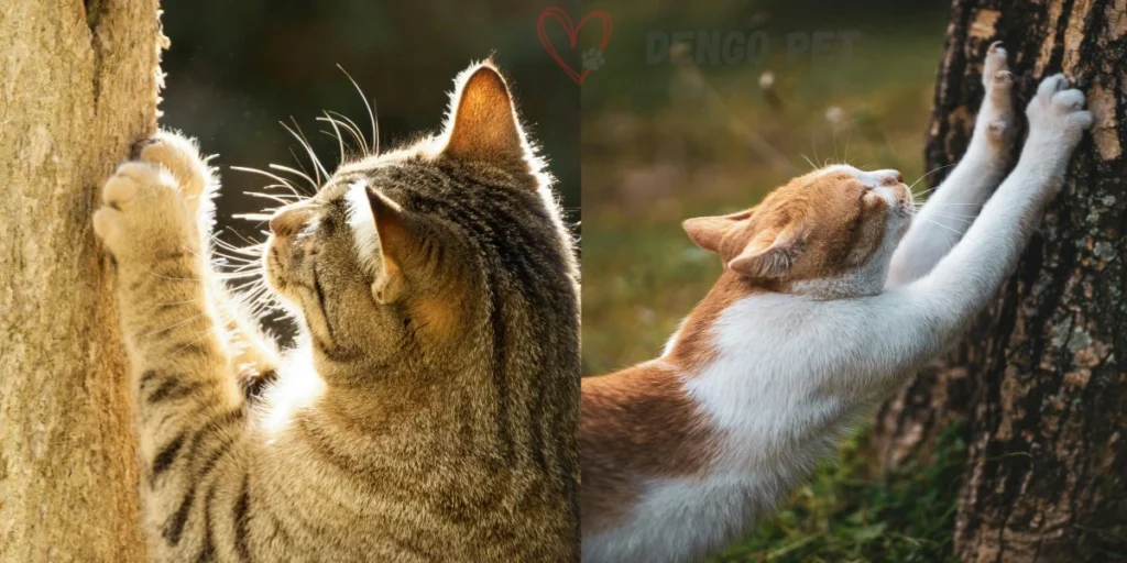 Gatos Arrando uma arvore