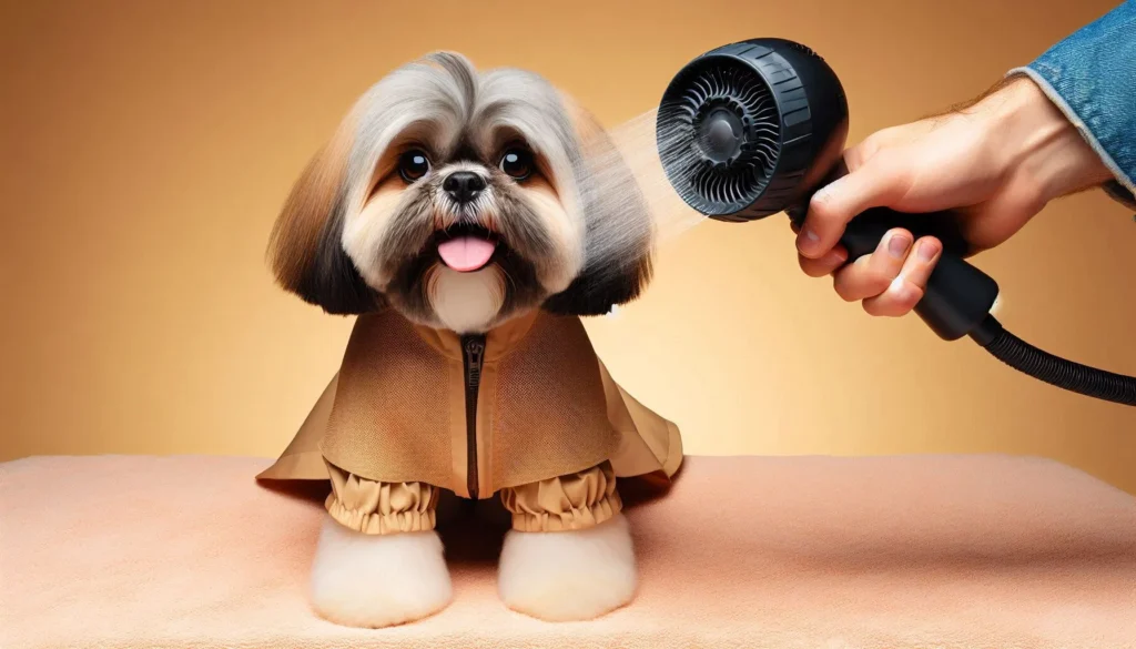 Shih Tzu sendo Secado