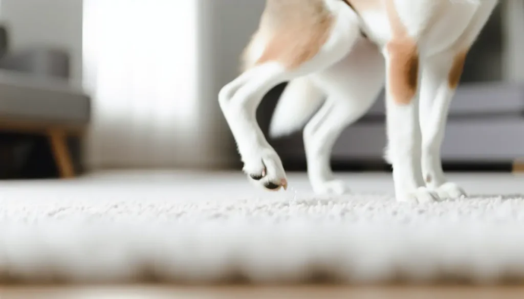 cachorro fazendo xixi no tapete